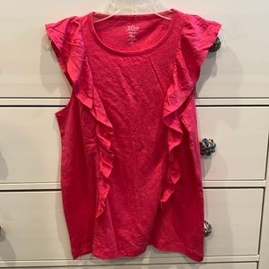 J. Crew Ruffle Linen Tee NWT